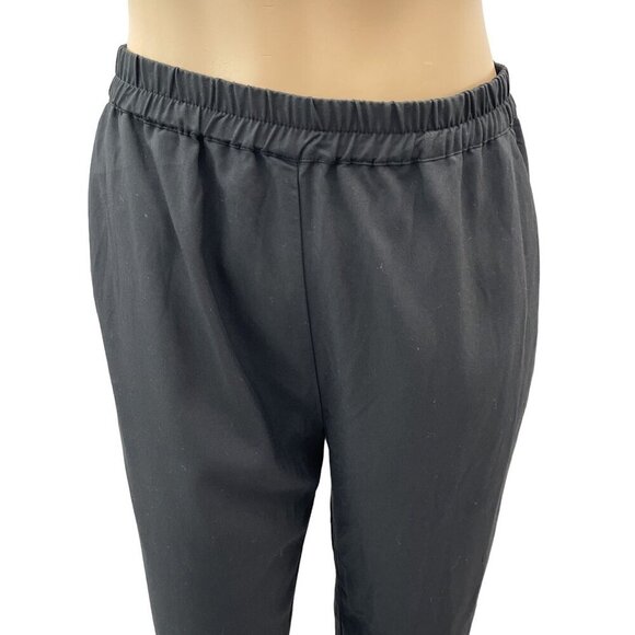 Marine Layer Re-Spun Allison Curved Hem Elastic Waist Pants‎ Women Black Medium - Picture 6 of 11